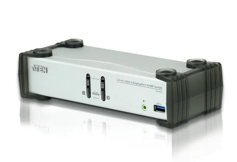 Aten 2 Port USB 3.0 4K DisplayPort KVMP Switch, supports up to 3840 Ã— 2160 @ 30Hz, DP 1.1, 2 DisplayPort, 2 USB and 2 Audio cables included ATEN