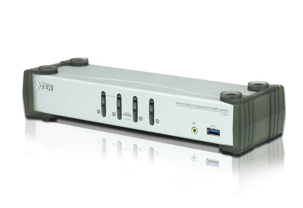 Aten Desktop KVMP Switch 4 Port Single Display DisplayPort w/ audio, Cables Included, 2x USB Port, Selection Via Front Panel ATEN