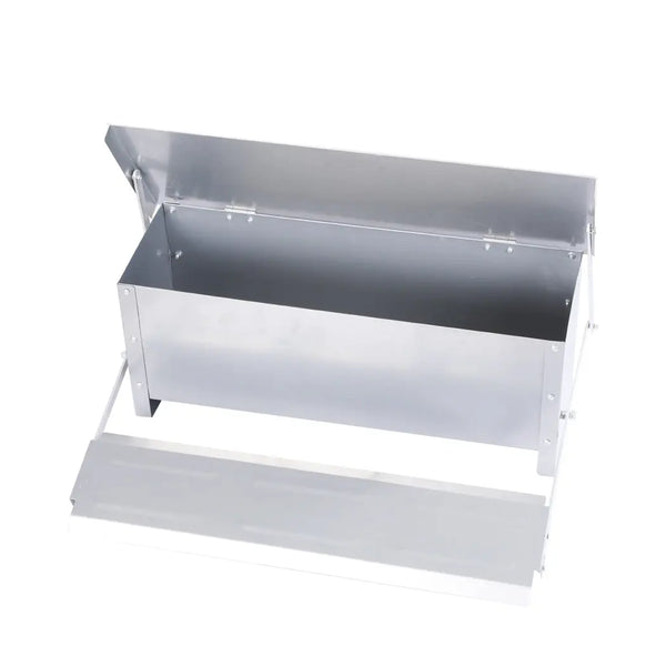 Automatic Chicken Feeder Self Open Poultry Alumnium Treadle 10KG Capacity Outdoor Deals499