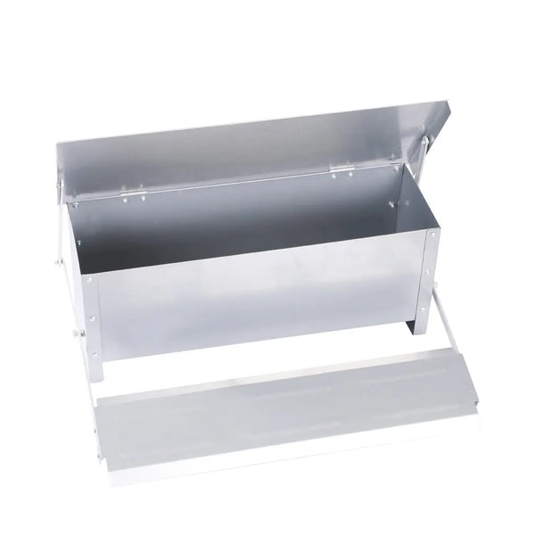 Automatic Chicken Feeder Self Open Poultry Alumnium Treadle 10KG Capacity Outdoor Deals499