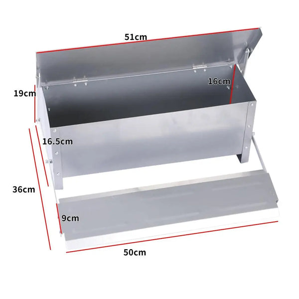 Automatic Chicken Feeder Self Open Poultry Alumnium Treadle 10KG Capacity Outdoor Deals499