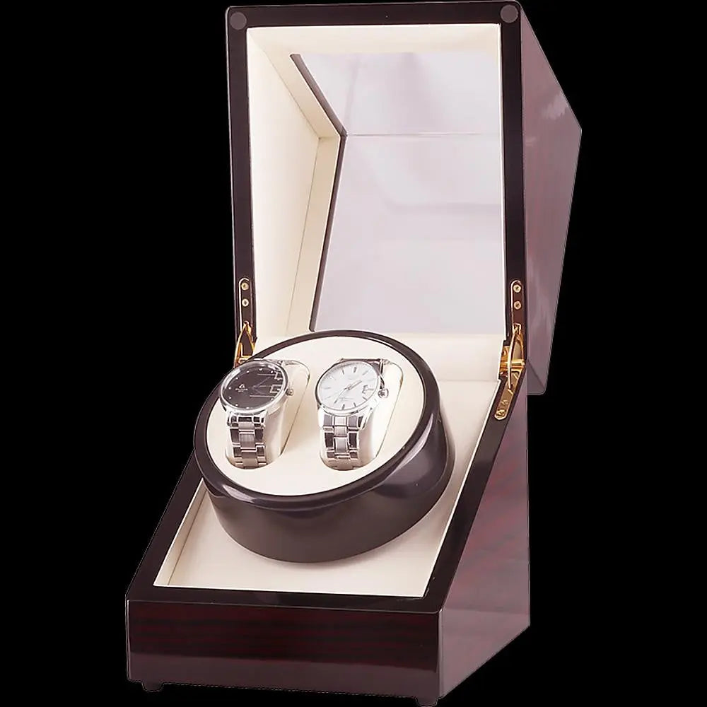 Automatic Dual Watch Winder Wood Display Box Case Motor Rotation Storage Deals499