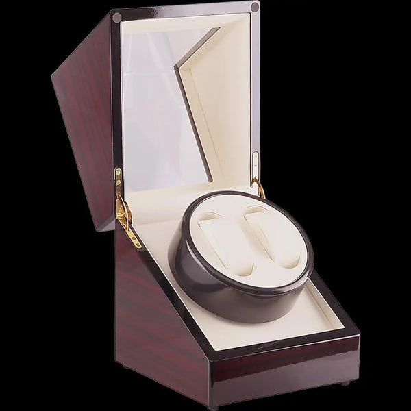 Automatic Dual Watch Winder Wood Display Box Case Motor Rotation Storage Deals499
