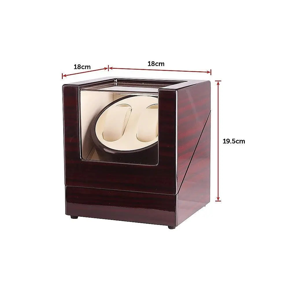 Automatic Dual Watch Winder Wood Display Box Case Motor Rotation Storage Deals499