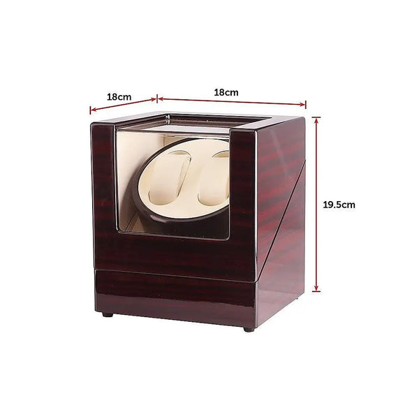 Automatic Dual Watch Winder Wood Display Box Case Motor Rotation Storage Deals499