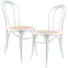 Azalea Arched Back Dining Chair 2 Set Solid Elm Timber Wood Rattan Seat - White Deals499