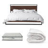 Azure Bed Frame + Comforpedic Mattress 250GSM Bamboo Quilt Package Deal Set King Deals499
