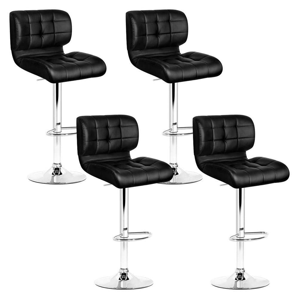 Artiss Set of 4 PU Leather Gas Lift Bar Stools - Black and Chrome Deals499