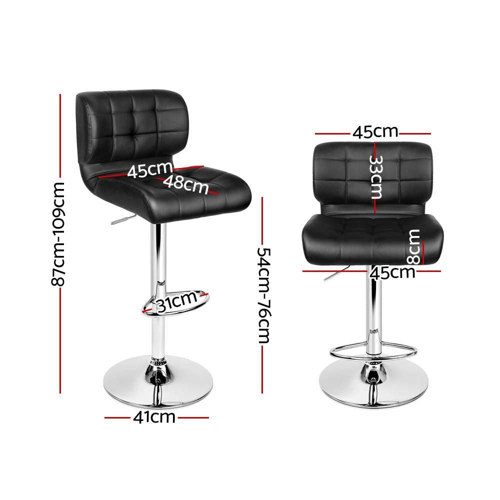 Artiss Set of 4 PU Leather Gas Lift Bar Stools - Black and Chrome Deals499