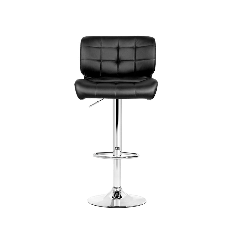 Artiss Set of 4 PU Leather Gas Lift Bar Stools - Black and Chrome Deals499