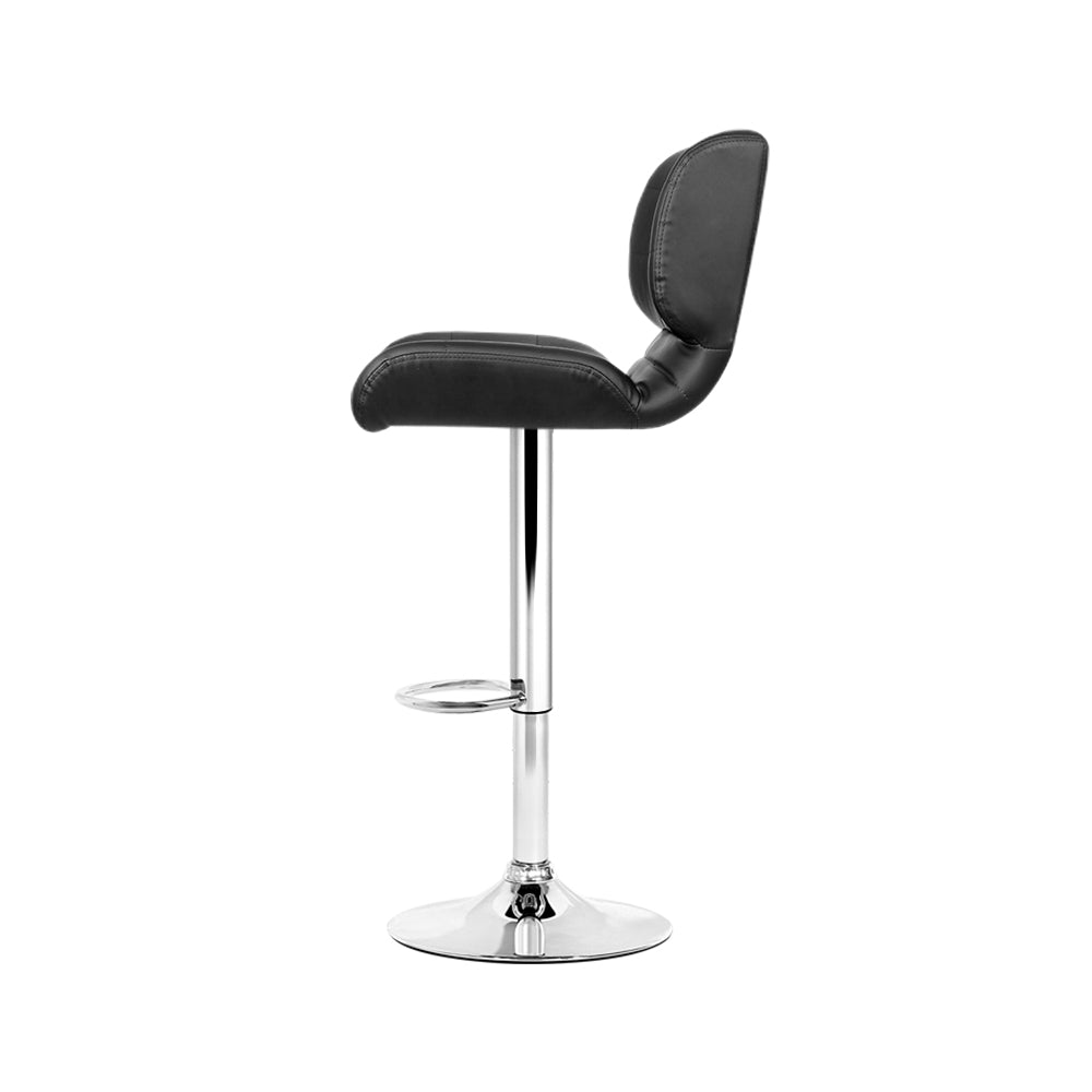 Artiss Set of 4 PU Leather Gas Lift Bar Stools - Black and Chrome Deals499