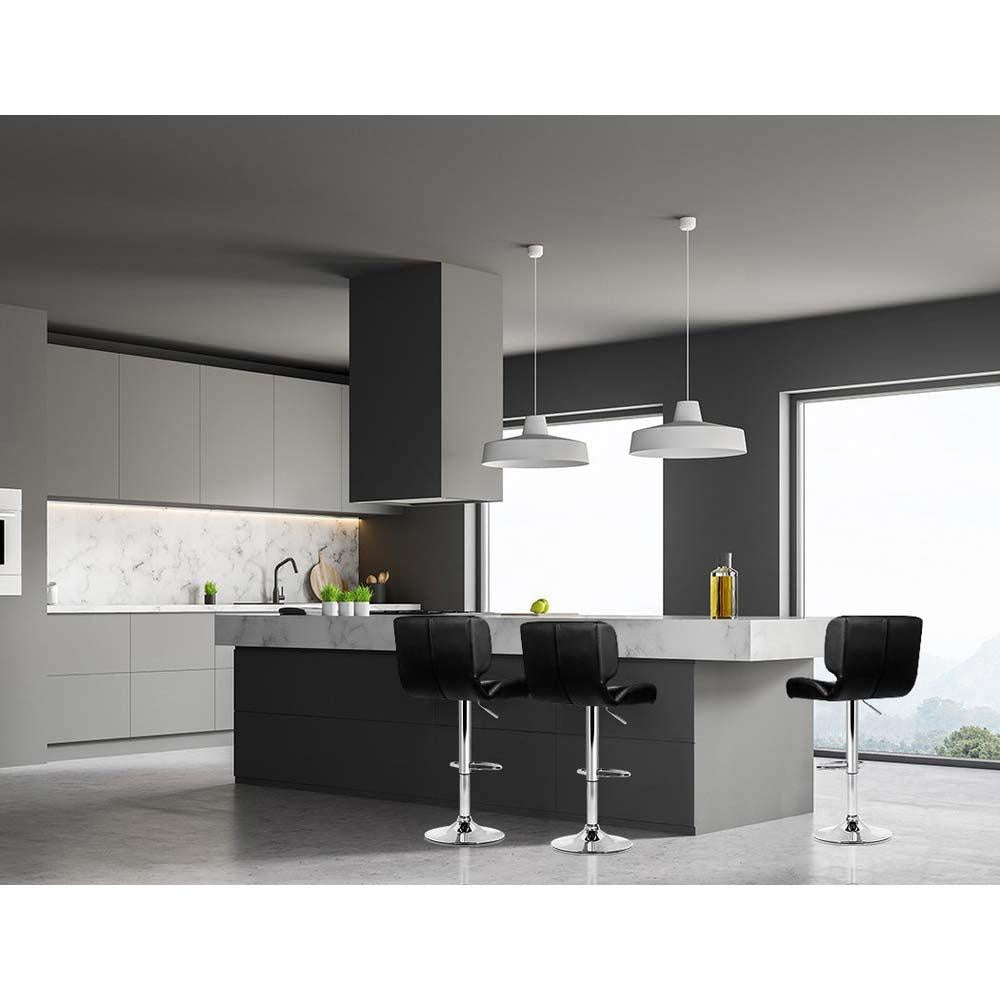Artiss Set of 4 PU Leather Gas Lift Bar Stools - Black and Chrome Deals499