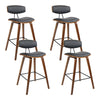 Artiss Set of 4 PU Leather Circular Footrest Bar Stools - Black Deals499