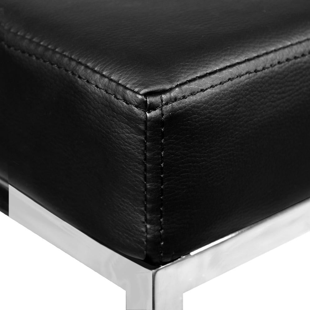 Artiss Set of 2 PU Leather Backless Bar Stools - Black and Chrome Deals499
