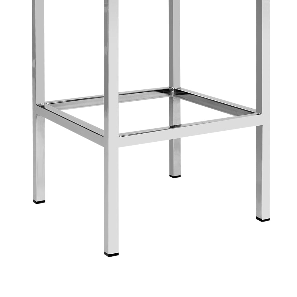 Artiss Set of 2 PU Leather Backless Bar Stools - Black and Chrome Deals499