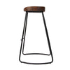 Artiss Set of 2 Elm Wood Backless Bar Stools 65cm - Black and Dark Natural Deals499