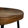 Artiss Set of 2 Elm Wood Backless Bar Stools 65cm - Black and Dark Natural Deals499