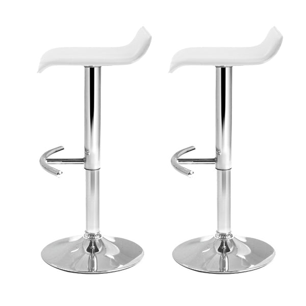 Artiss Set of 2 PU Leather Wave Style Bar Stools - White Deals499