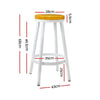 Artiss Set of 2 Wooden Stackable Bar Stools - White and Wood Deals499