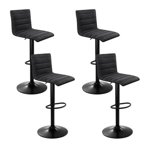 Artiss Set of 4 Faux Linen Bar Stools - Black Deals499