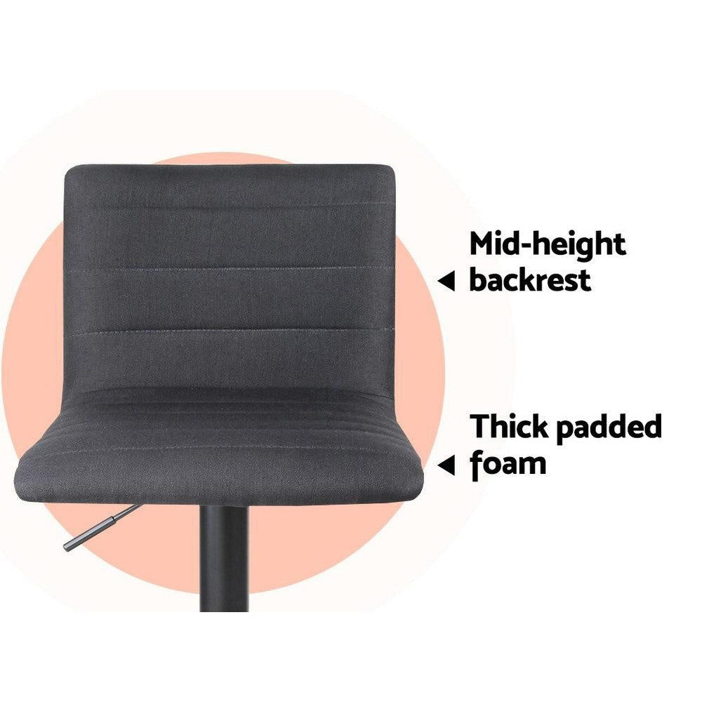 Artiss Set of 4 Faux Linen Bar Stools - Black Deals499