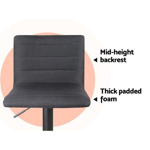 Artiss Set of 4 Faux Linen Bar Stools - Black Deals499