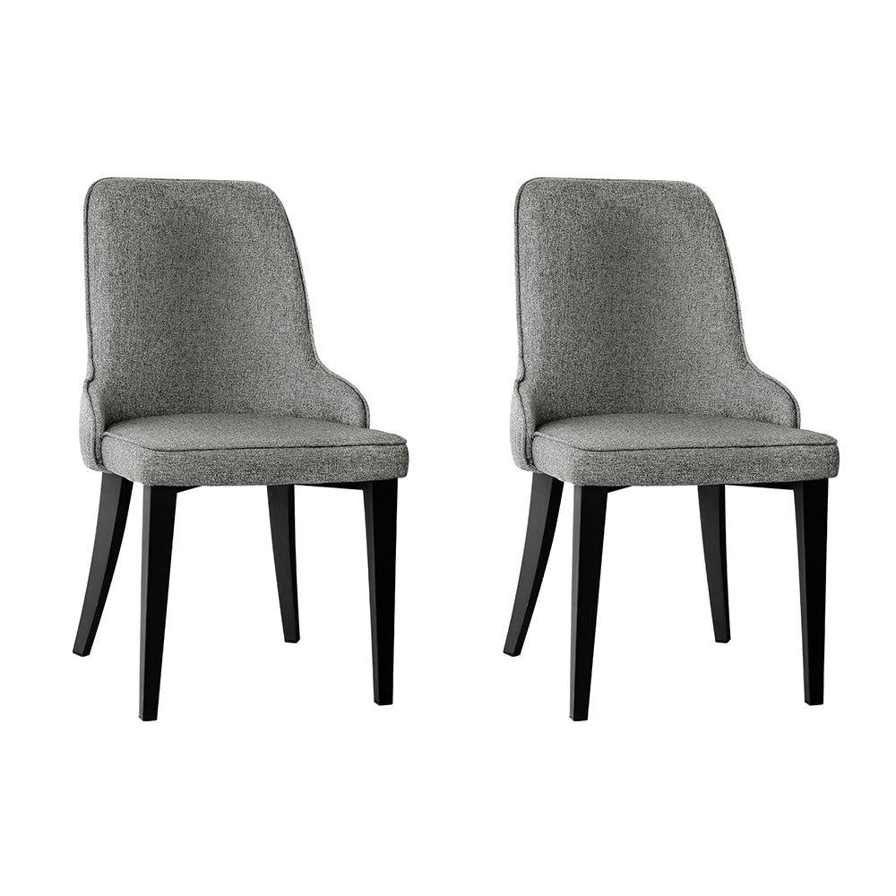 Artiss Set of 2 Fabric Dining Chairs - Grey Deals499