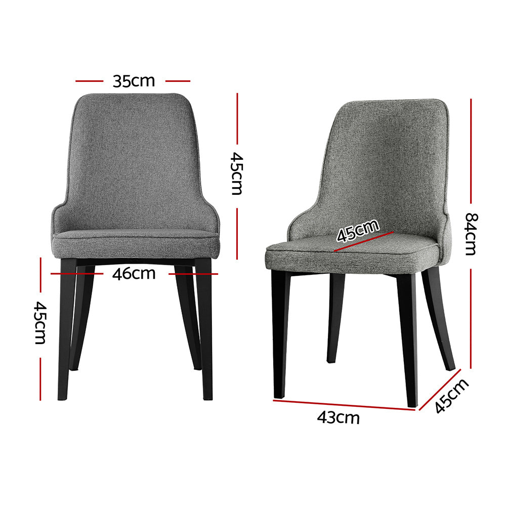 Artiss Set of 2 Fabric Dining Chairs - Grey Deals499