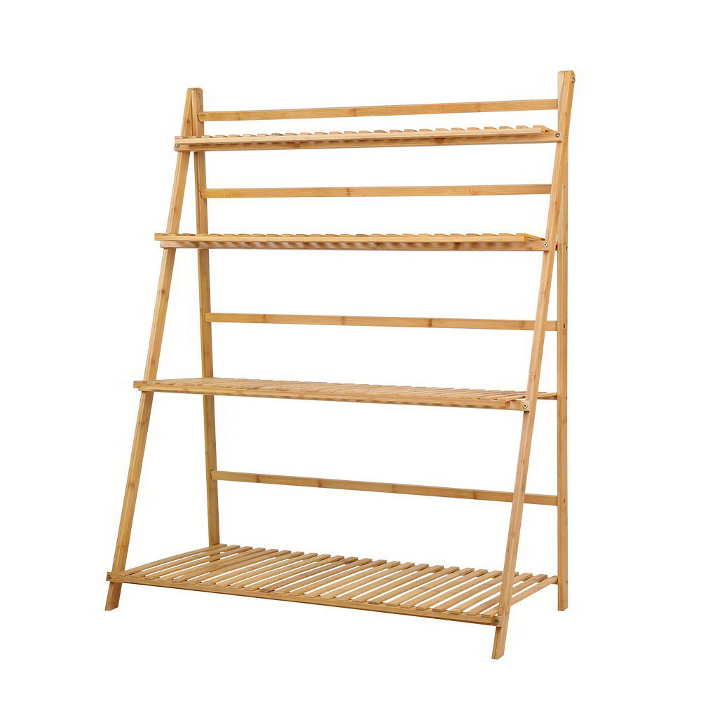 Artiss Bamboo Wooden Ladder Shelf Plant Stand Foldable Deals499