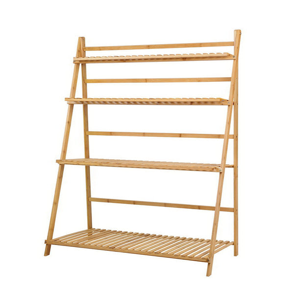 Artiss Bamboo Wooden Ladder Shelf Plant Stand Foldable Deals499