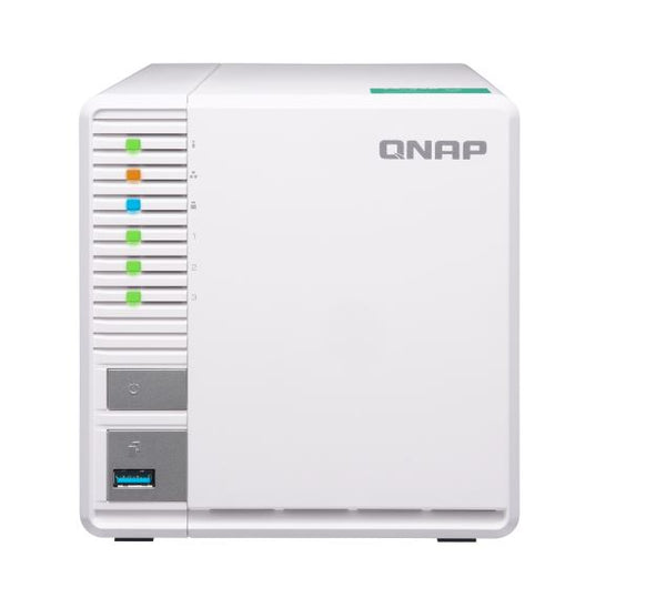 QNAP TS-328-2G 3 Bay NAS Realtek RTD1296 quad-core 1.4 GHz processor, 2GB memory Hot-swappable 2xUSB 3.2 2xGbE 2 yrs warranty QNAP