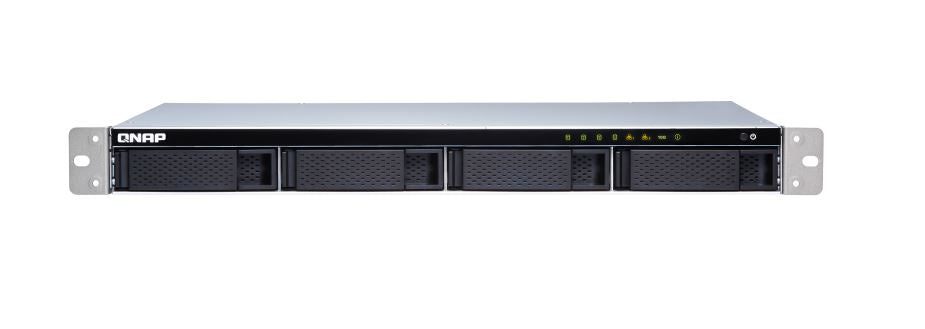 QNAP TS-431XeU-8G 4 Bay NAS AL314 32-bit ARMÂ® Cortex-A15 quad-core 1.7GHz processor 8GB DDR3 Hot-swappable 2xGE 1x10GbE SFP+ 4xUSB3.2 1U Rackmoun 3YR QNAP