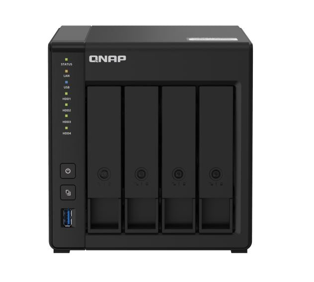 QNAP TS-451D2-2G 4 Bay NAS IntelÂ® CeleronÂ® J4025 dual-core 2.0 GHz processor 2 GB SO-DIMM DDR4 Hot-swappable 2xRJ45 LAN port 4xUSB3.2 HDMI 2.0 2 yrs QNAP