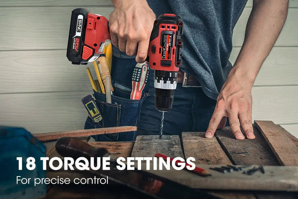 BAUMR-AG 20V Cordless Power Drill Kit Lithium Battery Hammer Drilling with Bag Deals499