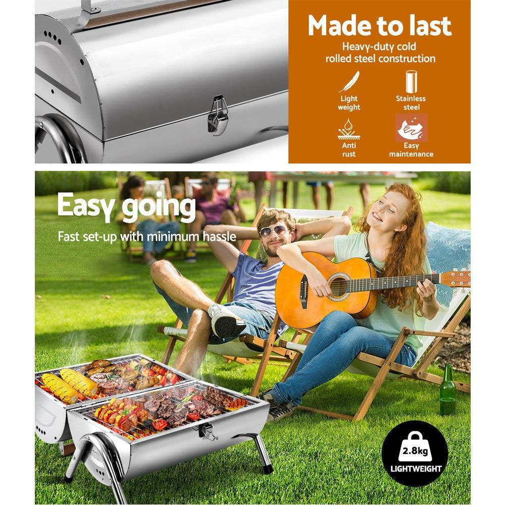 Grillz Portable BBQ Drill Outdoor Camping Charcoal Barbeque Smoker Foldable Deals499