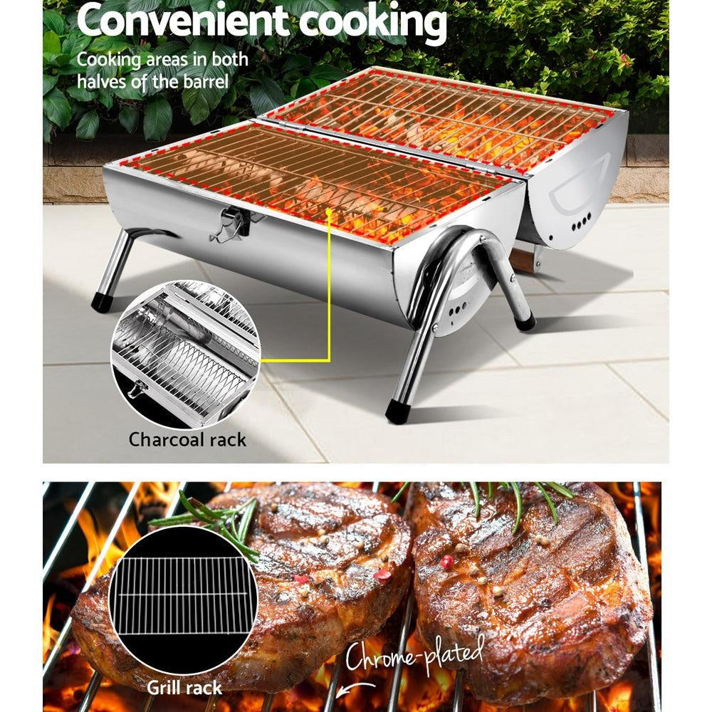Grillz Portable BBQ Drill Outdoor Camping Charcoal Barbeque Smoker Foldable Deals499