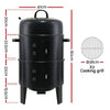 Grillz 3-in-1 Charcoal BBQ Smoker - Black Deals499