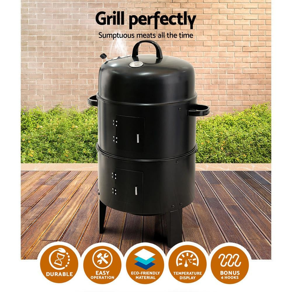 Grillz 3-in-1 Charcoal BBQ Smoker - Black Deals499