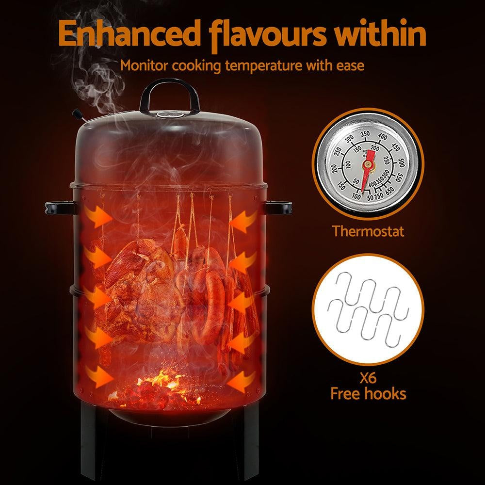 Grillz 3-in-1 Charcoal BBQ Smoker - Black Deals499