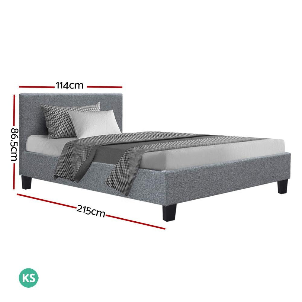 Artiss Neo Bed Frame Fabric - Grey King Single Deals499