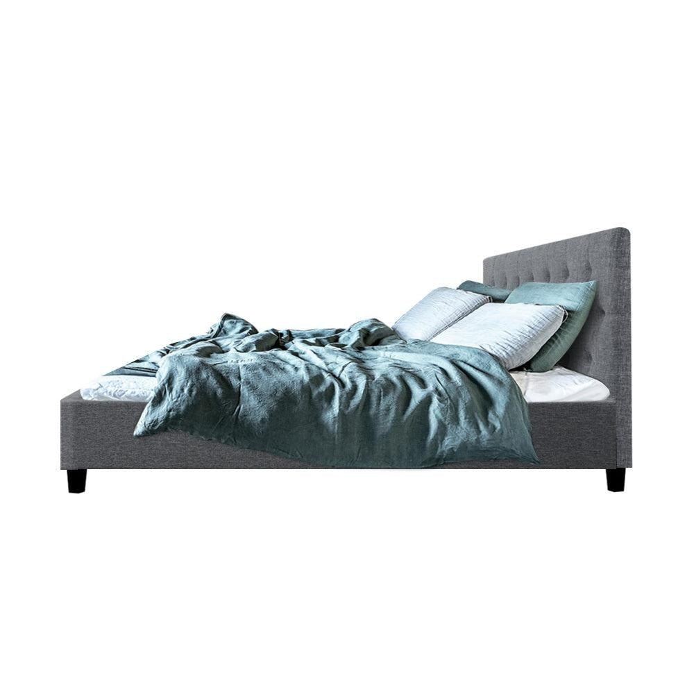 Artiss Vanke Bed Frame Fabric- Grey Double Deals499