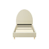 Artiss Bed Frame Single Size Bed Base w Arched Headboard Velvet Fabric Cream from Deals499 at Deals499