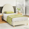 Artiss Bed Frame Single Size Bed Base w Arched Headboard Velvet Fabric Cream from Deals499 at Deals499