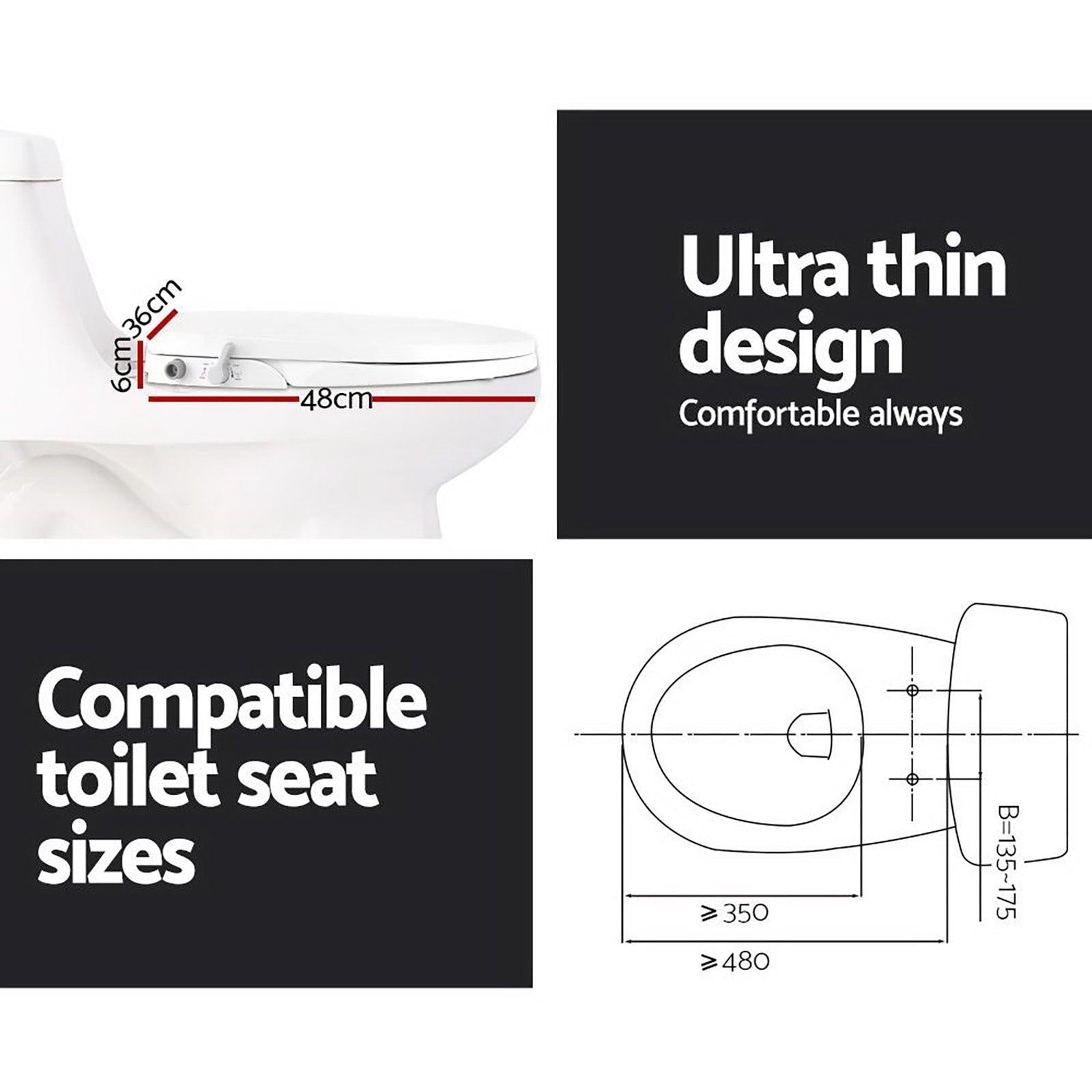 Non Electric Bidet Toilet Seat Bathroom  - White Deals499