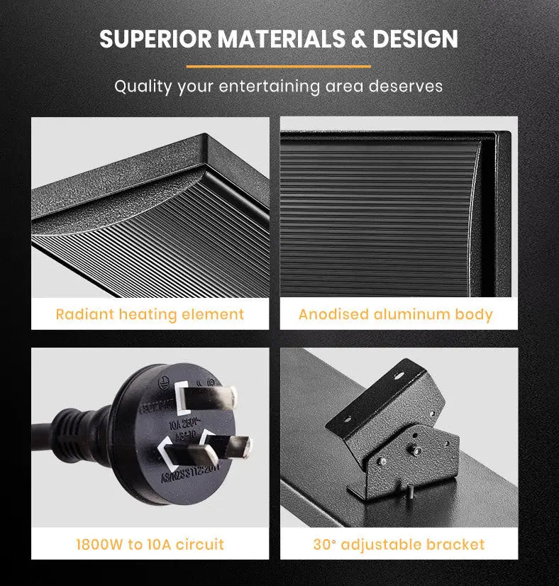 BIO 2400W Outdoor Strip Heater Electric Radiant Panel Bar Mounted Wall Ceiling Deals499