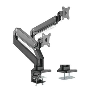BRATECK Dual Monitors Aluminum Heavy-Duty Gas Spring Monitor Arm Fit Most 17â€˜-35â€™ Monitors Up to 15kg per screen VESA 75x75/100x100 BRATECK