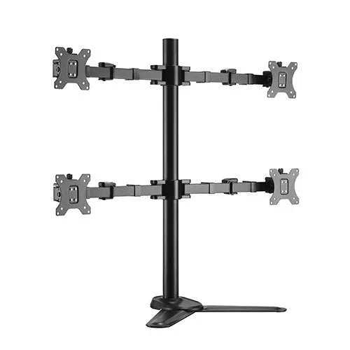 BRATECK Quad Monitors Affordable Steel Articulating Monitor Stand Fit Most 17'-32' Monitors Up to 9kg per screen VESA 75x75/100x100 BRATECK