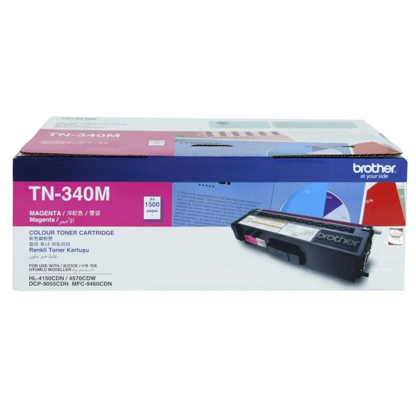 BROTHER TN-340M Colour Laser Toner - Standard Yield Megenta, HL-4150CDN/4570CDW, DCP-9055CDN, MFC-9460CDN/9970CDW - 1500 pages BROTHER