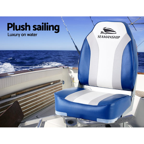 Seamanship 2X Folding Boat Seats Seat Marine Seating Set All Weather Swivels Deals499