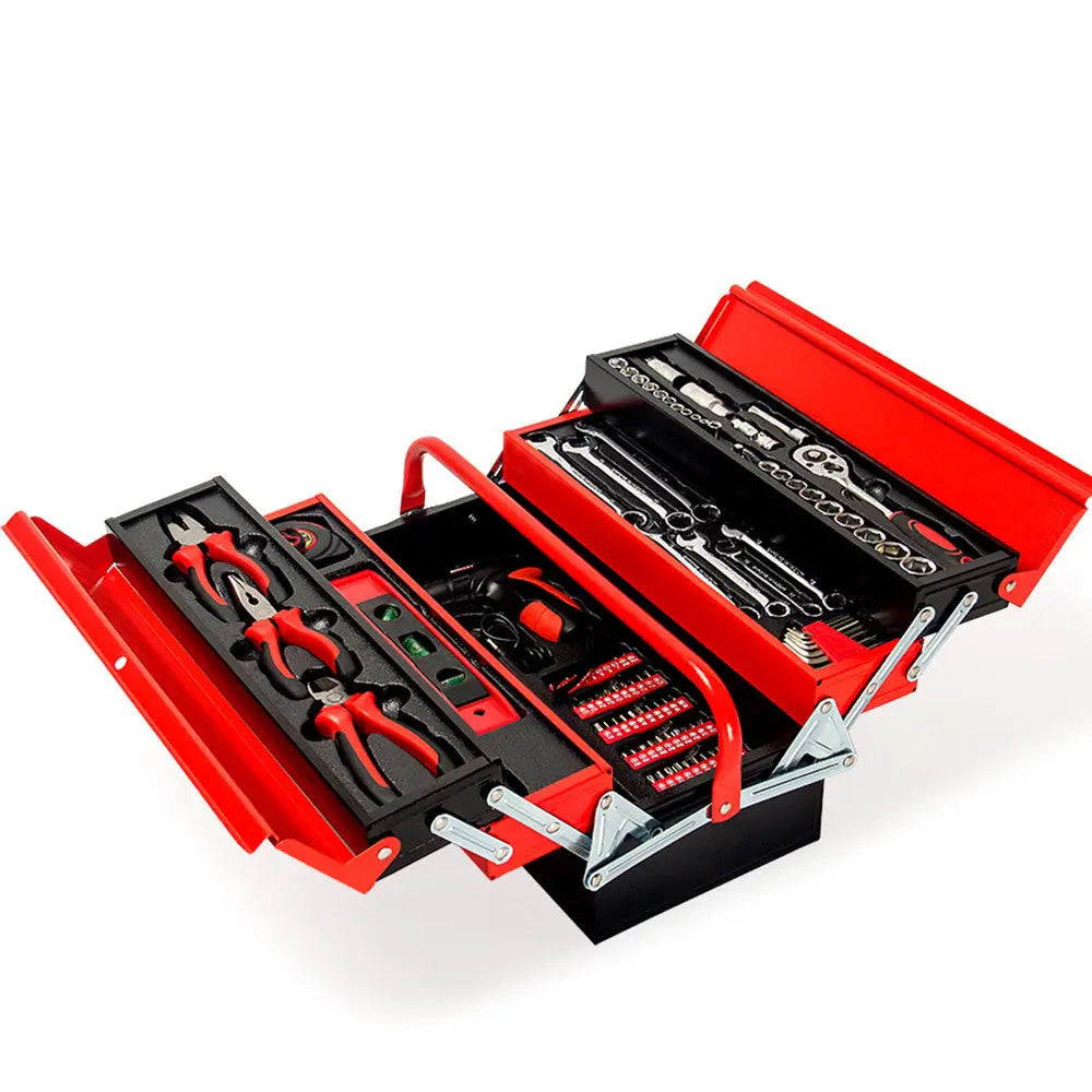 BULLET 118pc Tool Kit Box Set Metal Spanner Household Organizer Toolbox Socket Deals499